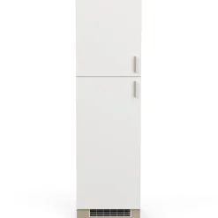 Küchenschrank für Kühlschrank Romanie 60 cm 2 Flügeltüren und 2 Einlegeböden-Kronberg Eiche/Mattweiß
