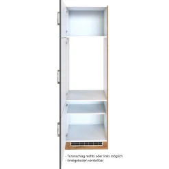 Küchenschrank für Kühlschrank Sorrella 60cm 3 Türen - anthrazit/pfirsich