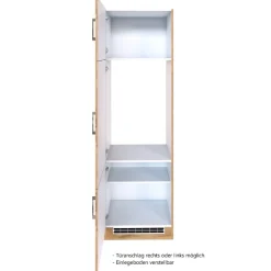 Küchenschrank für Kühlschrank Sorrella 60cm 3 Türen - Eiche