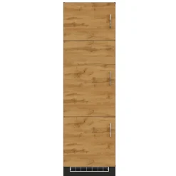 Küchenschrank für Kühlschrank Sorrella 60cm 3 Türen - Eiche/Graphit