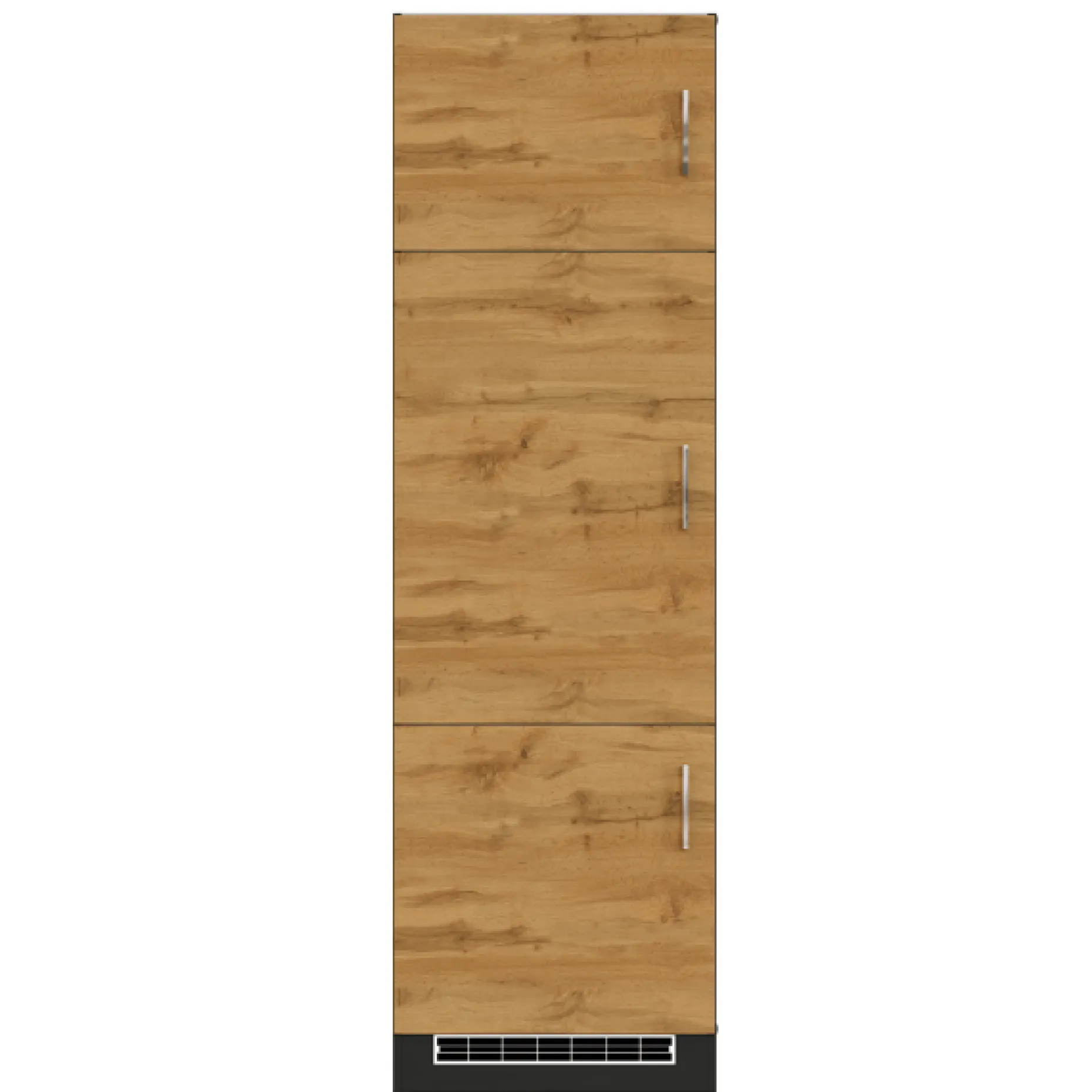 Küchenschrank für Kühlschrank Sorrella 60cm 3 Türen - Eiche/Graphit