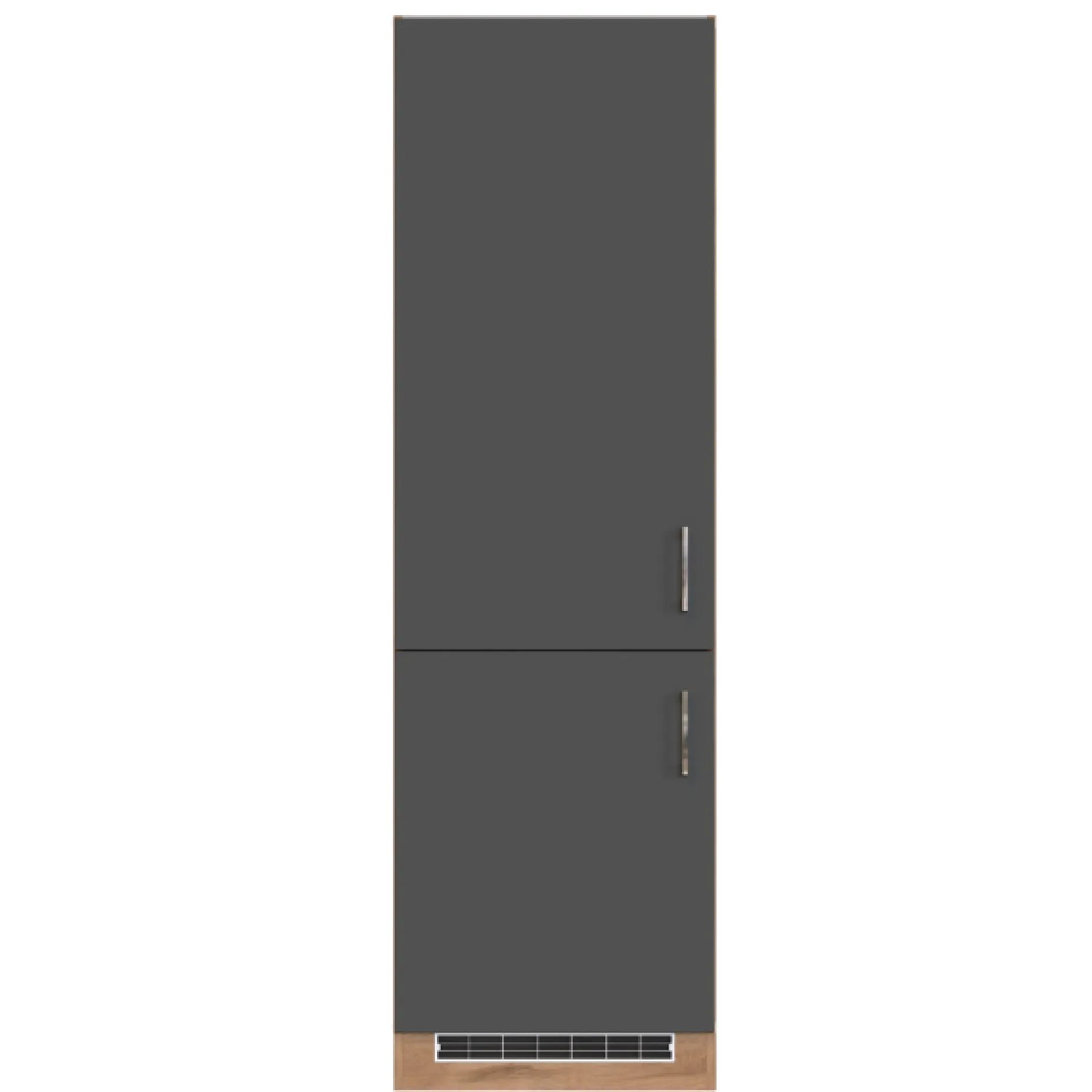 Küchenschrank für Kühl- und Gefrierschrank Sorrella - anthrazit/eiche