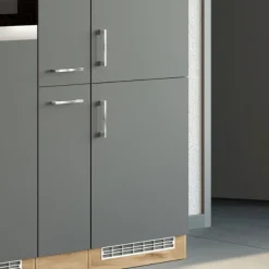 Küchenschrank für Kühl- und Gefrierschrank Sorrella - anthrazit/eiche