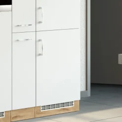 Küchenschrank für Kühl- und Gefrierschrank Sorrella - weiß/eiche