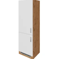 Küchenschrank für Kühl- und Gefrierschrank Sorrella - weiß/eiche