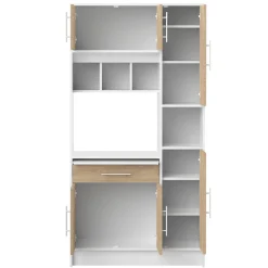 Küchenschrank Louise für Mikrowelle - weiß/Eiche