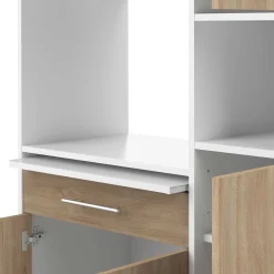 Küchenschrank Louise für Mikrowelle - weiß/Eiche