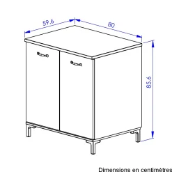 Küchenschrank Manchester | 80 x 60 x 86 cm | Helvezia Oak