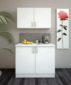 Küchenschrank Nova - 100x60x85 cm - Weiß/Eiche