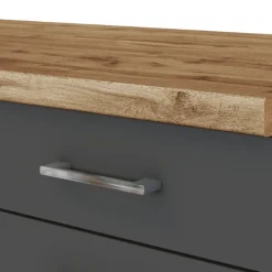 Küchenschrank Sorrella 100cm 2 Türen und 2 Schubladen - Anthrazit/Eiche