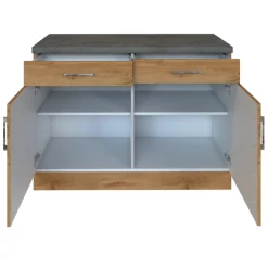 Held Küchenschrank Sorrella 100cm 2 Türen und 2 Schubladen - Eiche/Beton