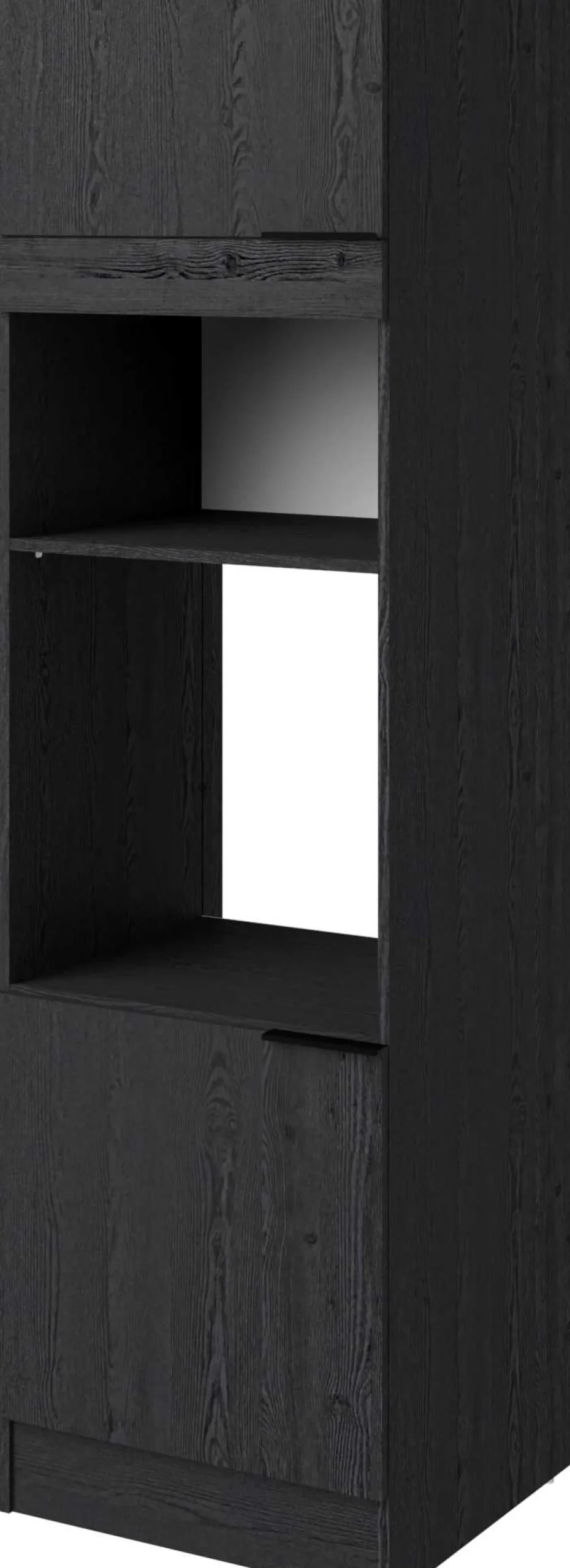 Küchensäulenschrank Anna - 60x58x210cm - 2 Türen - Eiche schwarz Dekor