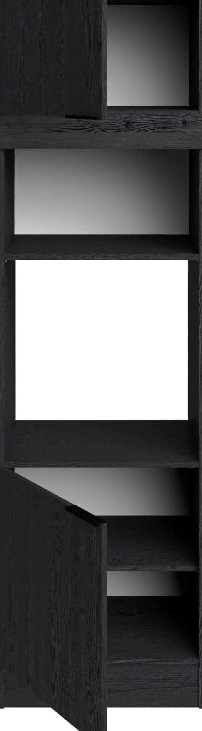 Küchensäulenschrank Anna - 60x58x210cm - 2 Türen - Eiche schwarz Dekor