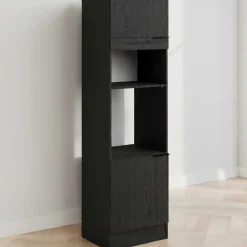 Küchensäulenschrank Anna - 60x58x210cm - 2 Türen - Eiche schwarz Dekor