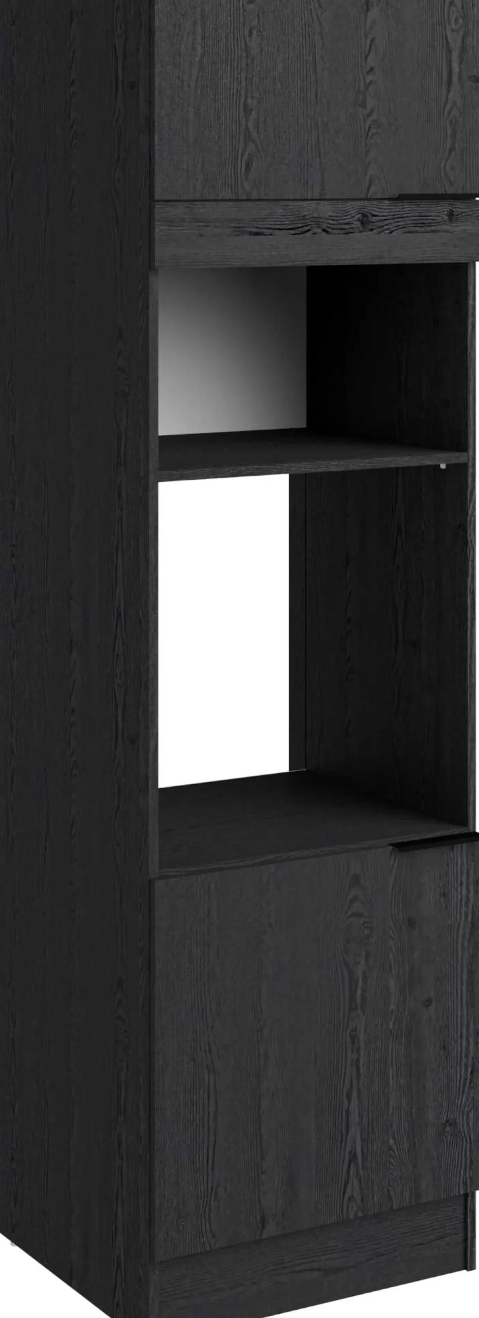 Küchensäulenschrank Anna - 60x58x210cm - 2 Türen - Eiche schwarz Dekor