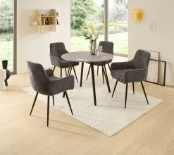 Emob Küchentisch Floris - Ø100x75cm - Betonoptik