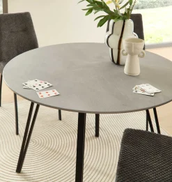 Emob Küchentisch Floris - Ø100x75cm - Betonoptik
