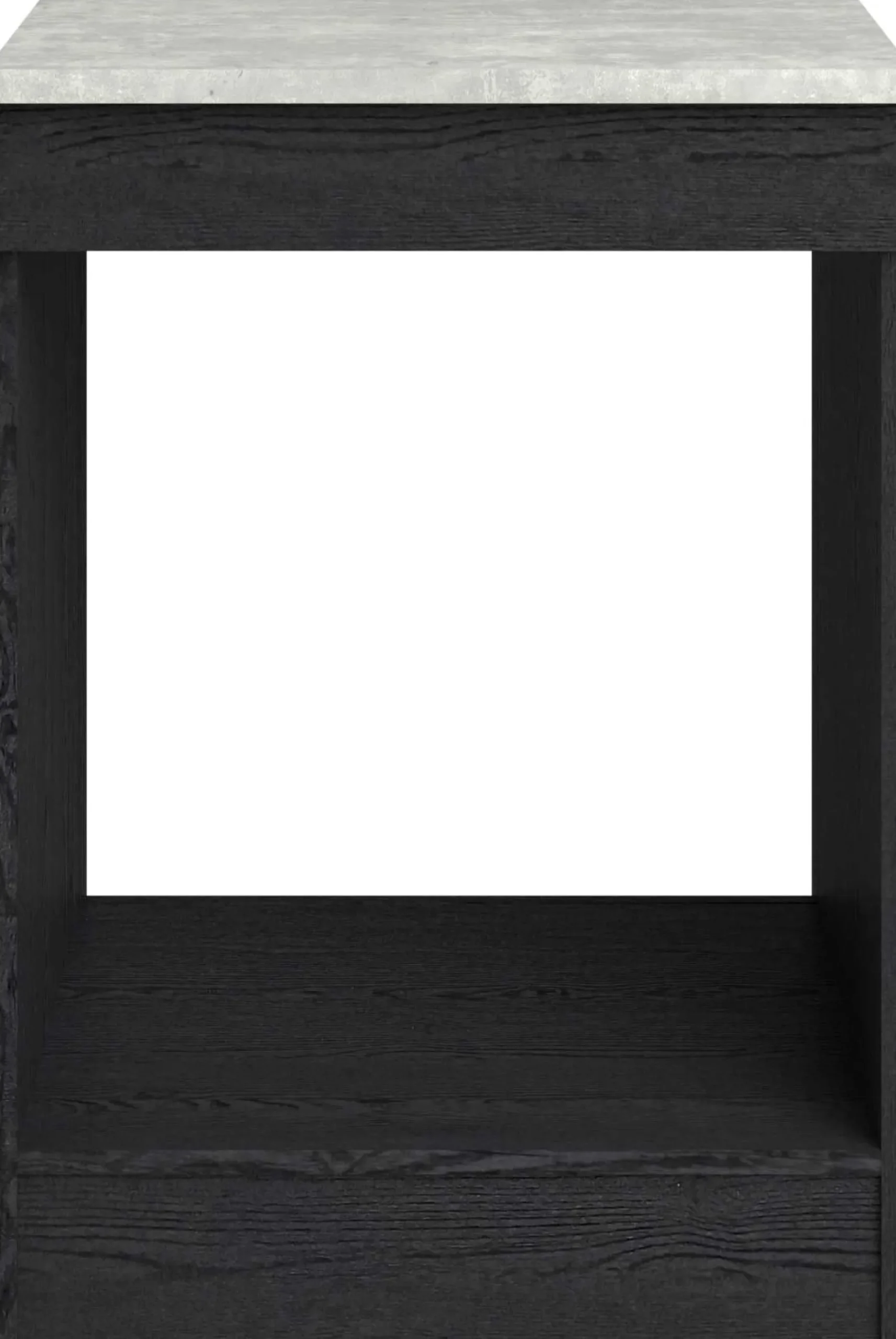 Küchenunterschrank Anna - 60x60x87cm - für Backofen oder Geschirrspüler - Eiche schwarz Dekor/weißer Stein