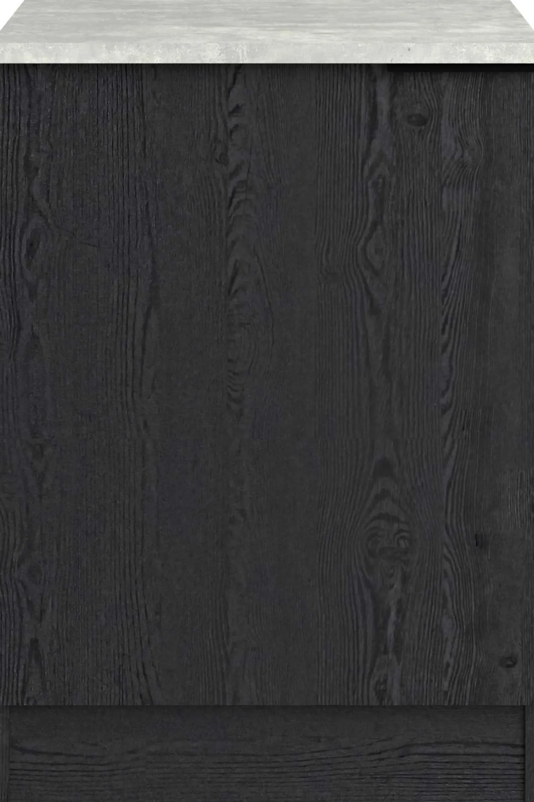 Küchenunterschrank Anna - 60x60x87cm - 1 Tür - Eiche schwarz Dekor/weißer Stein