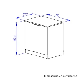 Küchenunterschrank Eden | 80 x 60 x 86 cm | Helvezia Oak Design