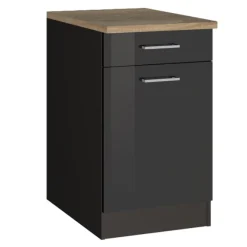 Küchenunterschrank Ragnar 50cm mit 1 Tür und 1 Schublade - anthrazit