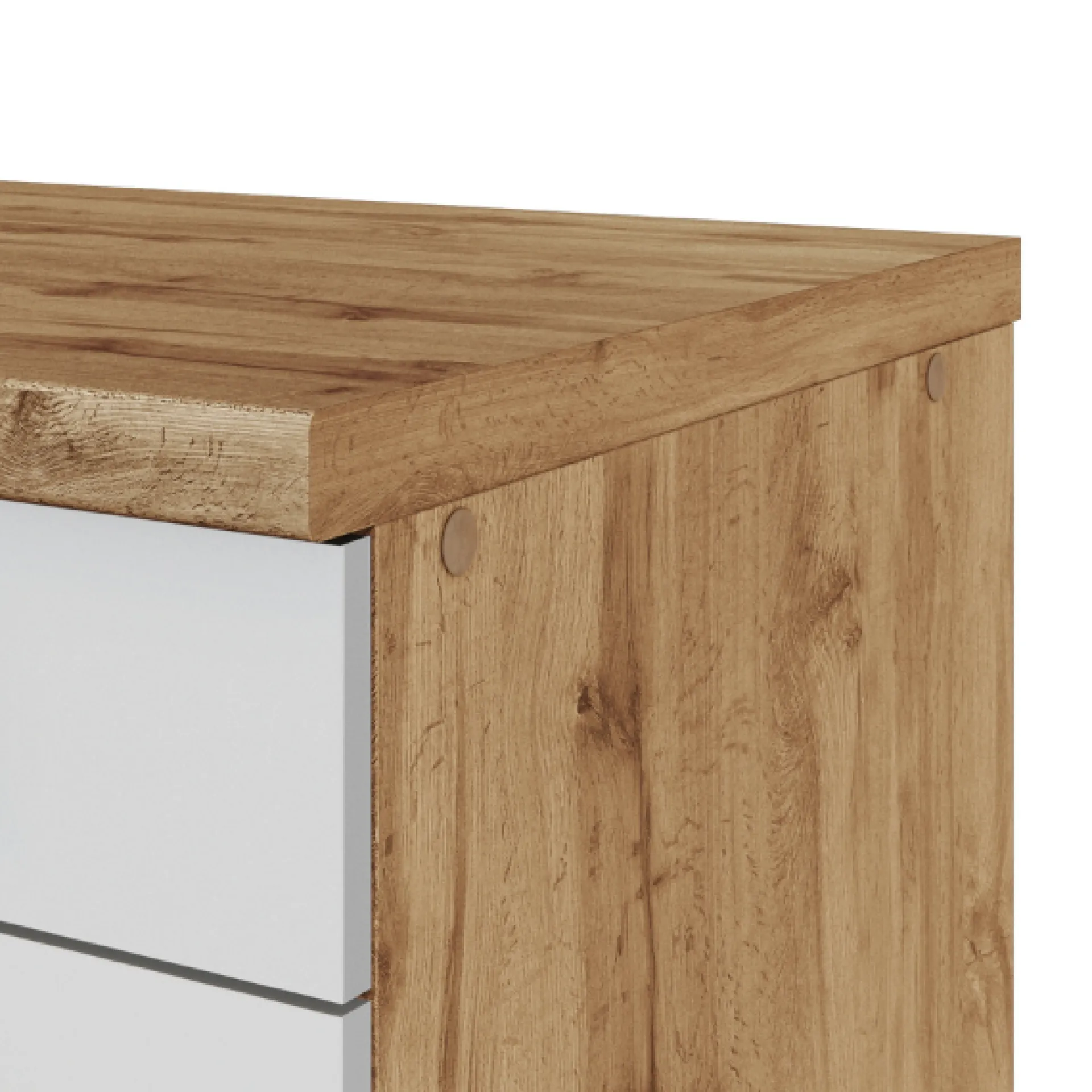 Held Küchenzeile in L-Form Sorrella 210cm mit Backofen und Geschirrspüler - weiß/Eiche