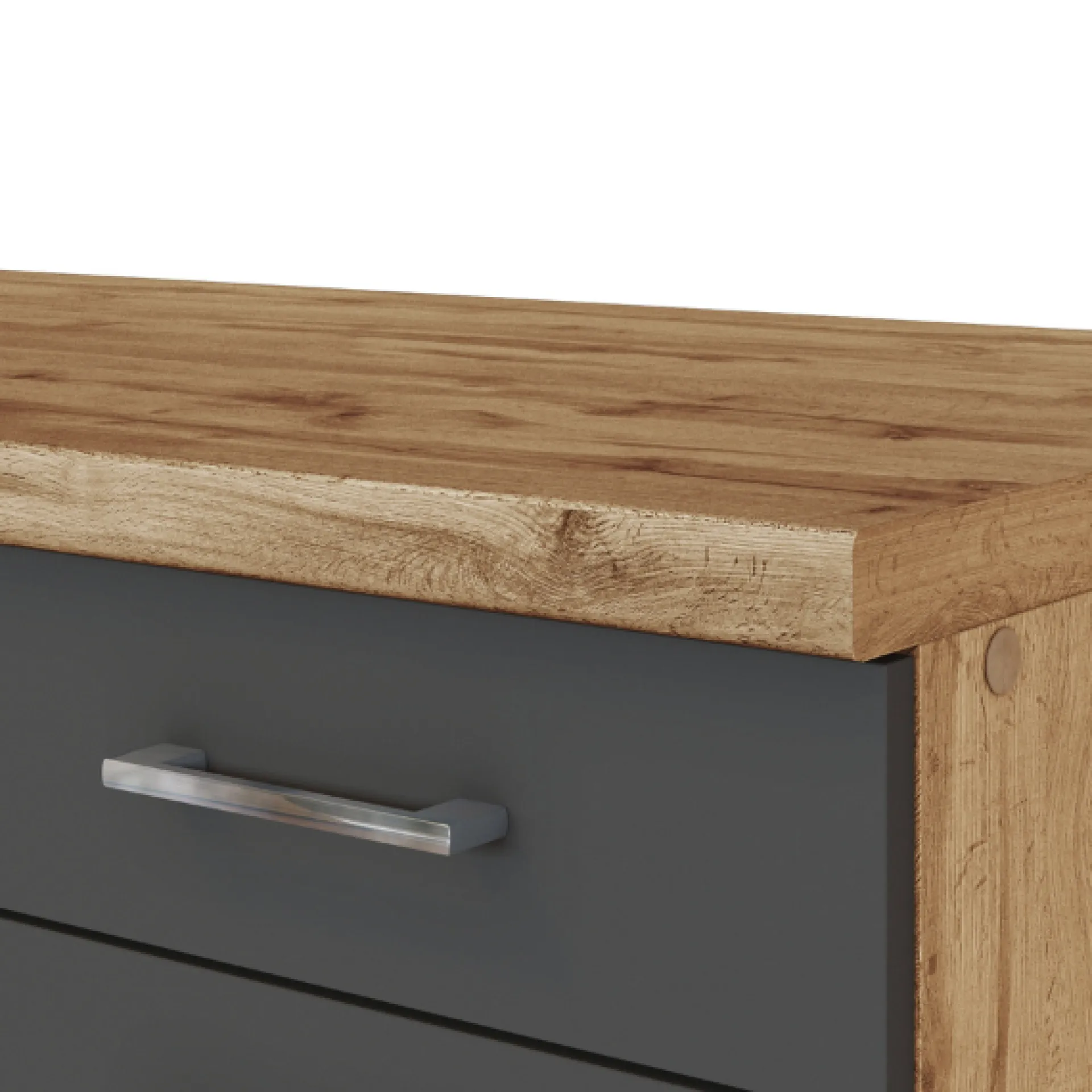 Held Küchenzeile in L-Form Sorrella 270cm mit Platz für Backofen, Geschirrspüler und Kühlschrank - anthrazit/ocker
