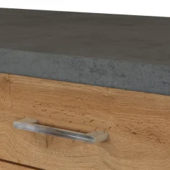 Held Küchenzeile in L-Form Sorrella 210cm mit Backofen und Geschirrspüler - Eiche/Graphit