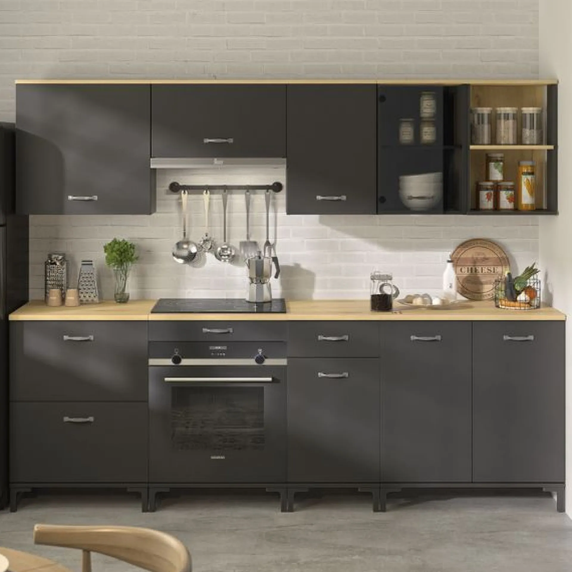 Gautier - Gami Küchenzeile Manchester | Geräte nicht inbegriffen | Helvezia Oak Design