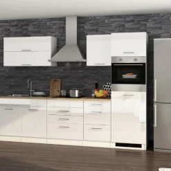 Held Küchenzeile Ragnar 290cm mit Backofen - Hochglanz weiß