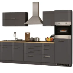 Held Küchenzeile Ragnar 290cm mit Backofen - Hochglanz