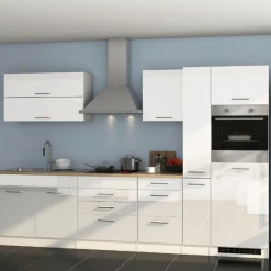 Held Küchenzeile Ragnar 320cm mit Backofen - Hochglanz weiß