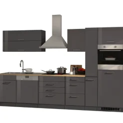 Held Küchenzeile Ragnar 330cm mit Backofen und Geschirrspüler - Hochglanz