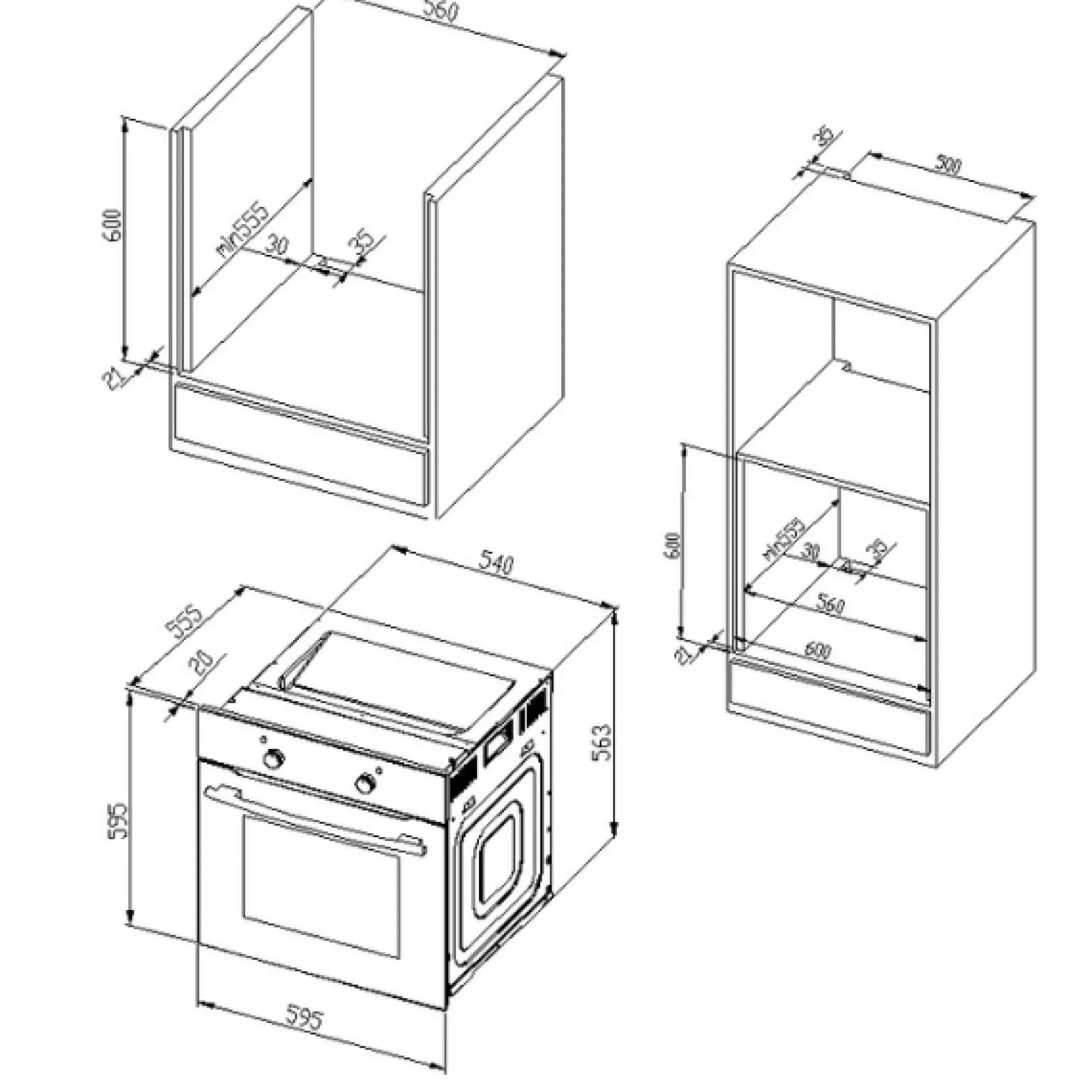 Held Küchenzeile Ragnar 370cm mit Backofen, Mikrowelle, Geschirrspüler und Kühlschrank - hochglänzend weiß