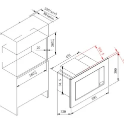 Held Küchenzeile Ragnar 370cm mit Backofen, Mikrowelle, Geschirrspüler und Kühlschrank - hochglanz
