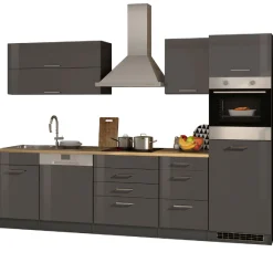 Held Küchenzeile Ragnar 300cm mit Geschirrspüler und Backofen - Hochglanz