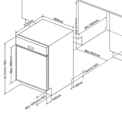 Held Küchenzeile Ragnar 360cm mit Kühl-Gefrierkombination, Backofen und Geschirrspüler - Hochglanz