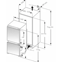 Held Küchenzeile Ragnar 390cm mit Kühl-Gefrierkombination, Backofen und Geschirrspüler - Hochglanz
