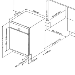 Held Küchenzeile Ragnar 330cm mit Kühlschrank, Backofen und Geschirrspüler - Hochglanz