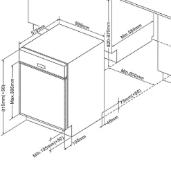 Held Küchenzeile Ragnar 330cm mit Kühlschrank, Backofen und Geschirrspüler - Hochglanz