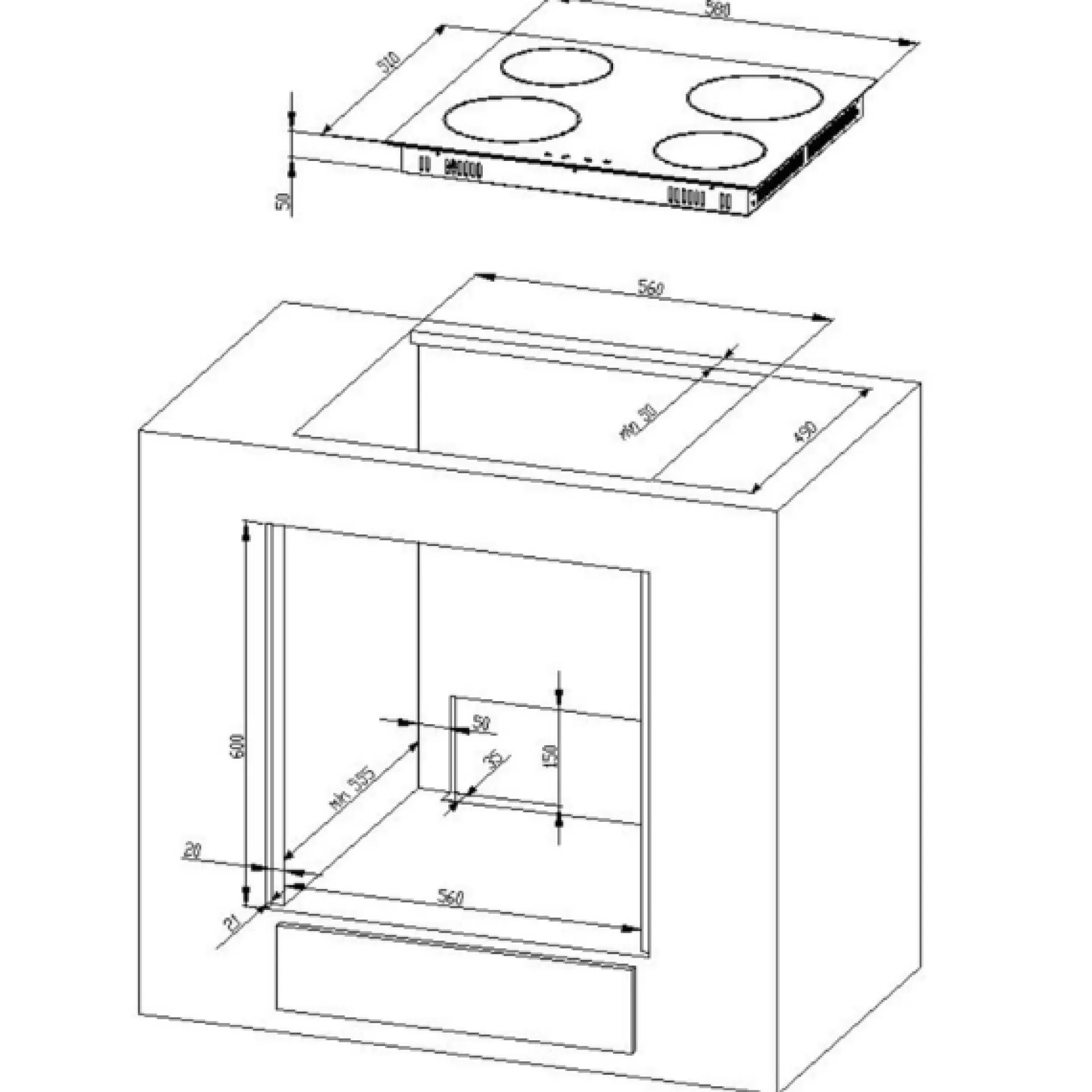 Held Küchenzeile Ragnar 310cm mit Mikrowelle, Kühlschrank, Backofen und Geschirrspüler - hochglänzend weiß