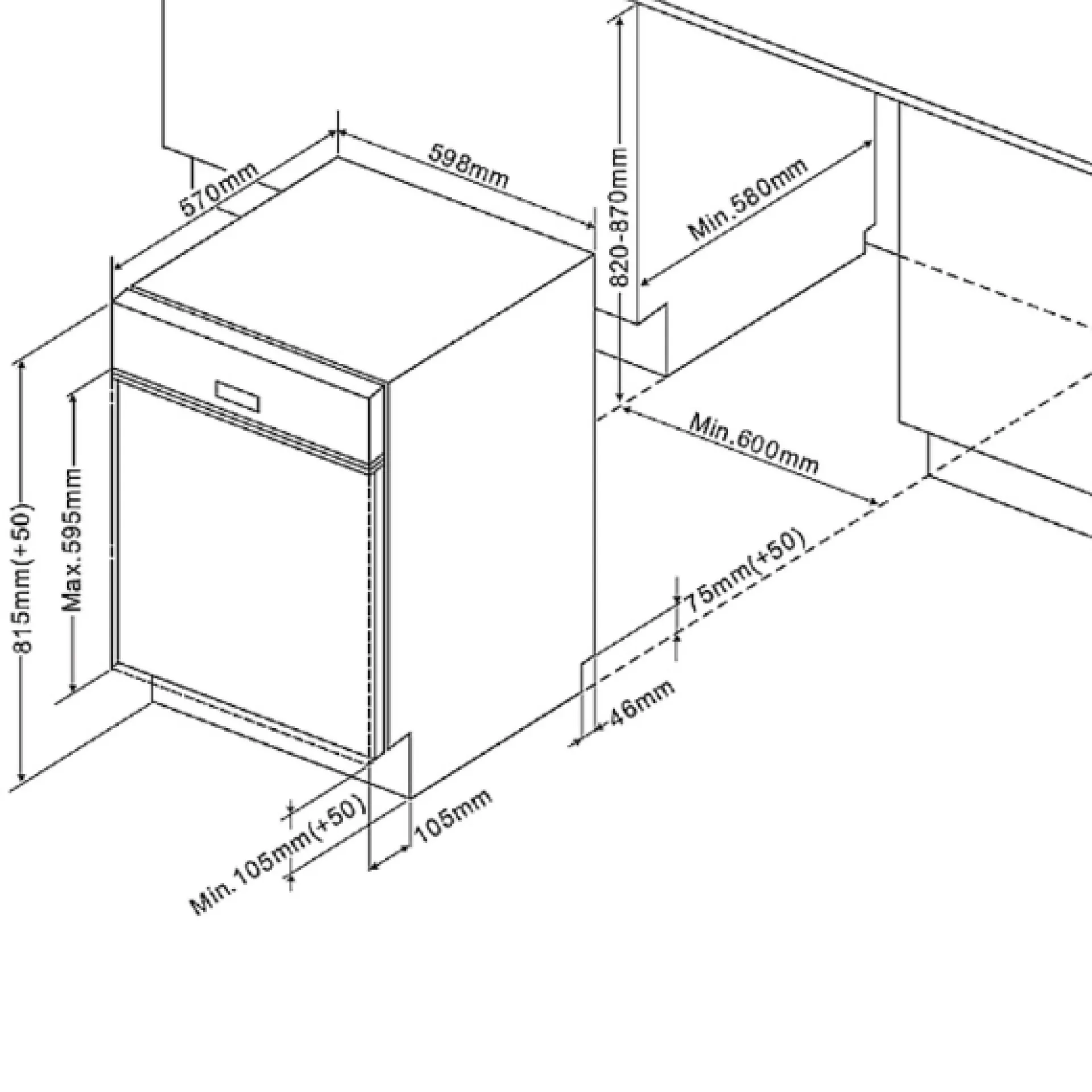 Held Küchenzeile Ragnar 370cm mit Platz für Backofen, Mikrowelle, Geschirrspüler und Kühlschrank - hochglänzend weiß