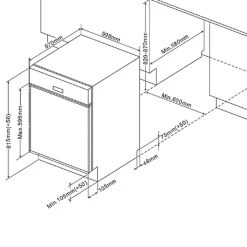 Held Küchenzeile Ragnar 300cm mit Platz für Geschirrspüler, Kühlschrank und Backofen - hochglänzend weiß