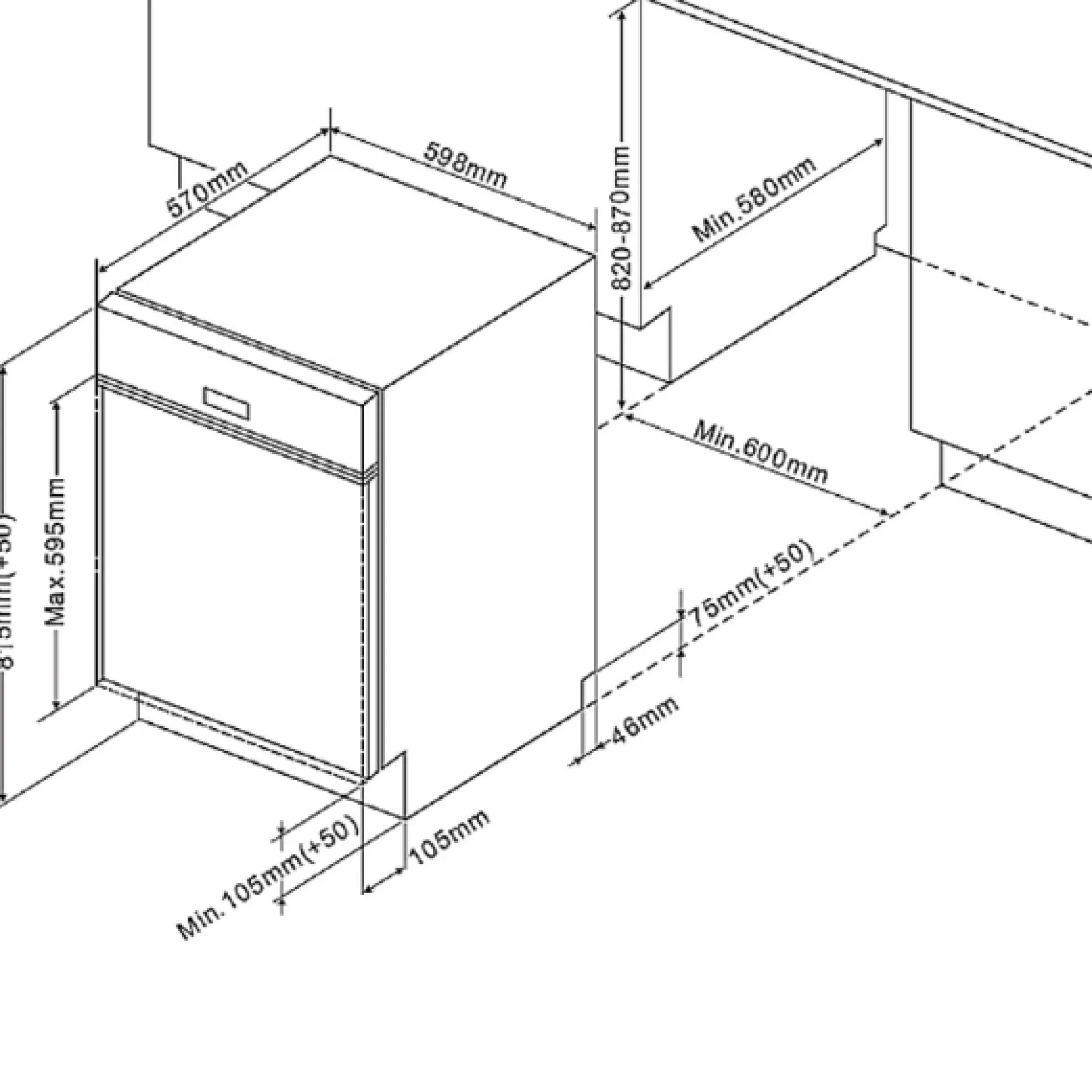 Held Küchenzeile Ragnar 330cm mit Platz für Kühlschrank, Backofen und Geschirrspüler - hochglänzend weiß
