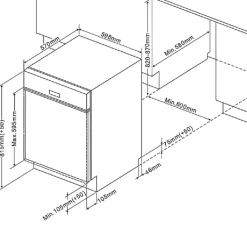 Held Küchenzeile Ragnar 390cm mit Platz für Kühl-Gefrierkombination, Backofen und Geschirrspüler - hochglänzend weiß