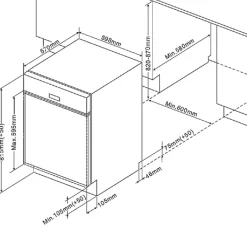 Held Küchenzeile Ragnar 310cm mit Platz für Mikrowelle, Kühlschrank, Backofen und Geschirrspüler - hochglanz