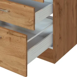 Held Küchenzeile Sorrella 360cm mit Platz für Geschirrspüler, Backofen, Kühl- und Gefrierschrank - Eiche