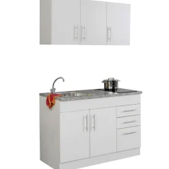 Held Küchenzeile Toto 120cm mit Kochfeld - /marmoriert