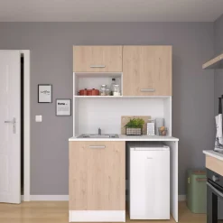 Parisot Küchenzeile Unya - 120x60x203cm - 3 Türen - Eiche Dekor