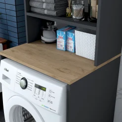 KD101 Waschmaschinenschrank | 100% MELAMIN | Walnuss, Anthrazit